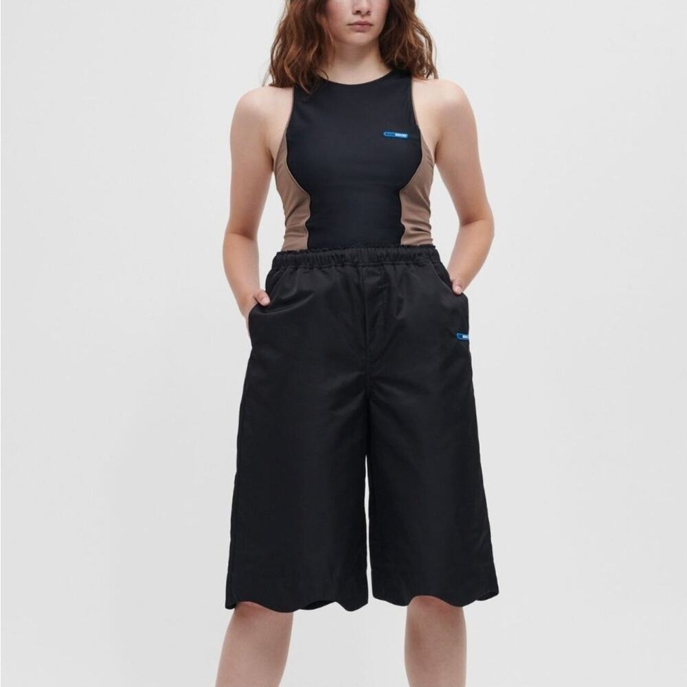 Ganni tan black colorblock tech tank top size 8